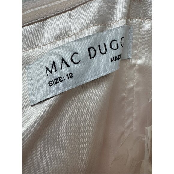 New Mac Duggal Size 12 Pink 68096 Beaded Strapless Ruffle High Low Gown Dress - Picture 11 of 12